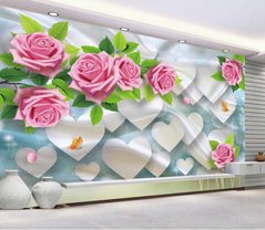 3D Фотообои Розовые розы Артикул dec_4979