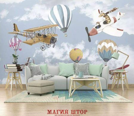Фотообои Самолеты и воздушные шары в облаках Артикул dec-1371