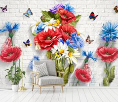3D Фотообои Красочные цветы Артикул dec_9494