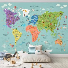 Фотообои Детская карта мира Артикул aff_100087
