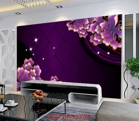 3D Фотообои Фиолетовые цветы Артикул dec_6721