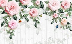 3D Фотообои Плетущаяся роза по стене Артикул dec-922