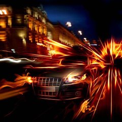 Фотообои Автомобиль в ночном городе Артикул 0932