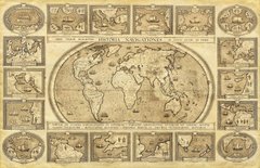 Фотообои Карта мира на старой бумаге Артикул 0312