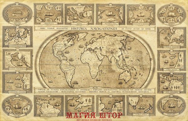 Фотообои Карта мира на старой бумаге Артикул 0312