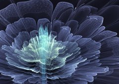 3D Фотообои Синий абстрактный цветок Артикул 23398