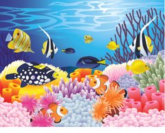 Фотообои Рисунок с рыбками и кораллами Артикул 4135