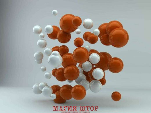 3D Фотообои Белые и оранжевые шары Артикул 10793