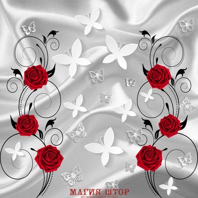 3D Фотообои Красные розы на шелке Артикул 41344