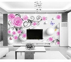 3D Фотообои Розы и белые шары Артикул dec_9245