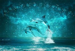 Фотообои Прыжок дельфинов Артикул bur-116