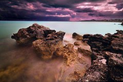 Фотообои Фиолетовый закат на реке Артикул 0486