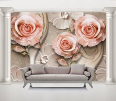 3D Фотообои Розовые цветы Артикул dec_7448