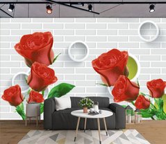3D Фотообои Бутоны красных роз Артикул dec_6324