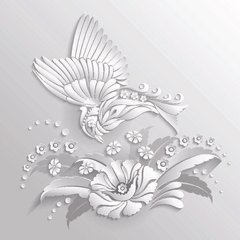 3D Фотообои Бабочка над цветком Артикул 23411