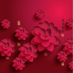 3D Фотообои Красные 3д цветы Артикул 23405