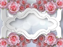 3D Фотообои Розы на фоне узора Артикул 39537