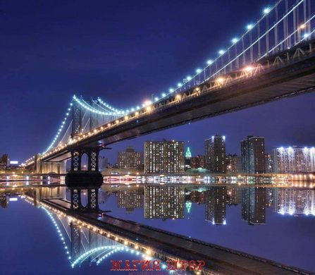 Фотообои Отражение Бруклинского моста в реке Артикул 1997