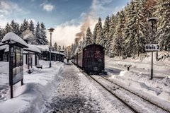 Фотообои Поезд и много снега Артикул nfi_02363