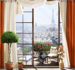 Фотообои Париж за окном Артикул 31251