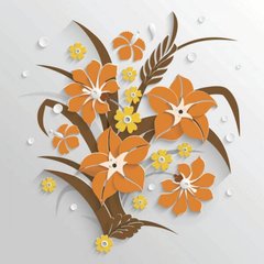 3D Фотообои Цветочно-коричневый рельеф Артикул 21860_1