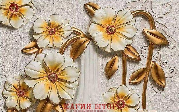 3D Фотообои Барельеф: цветы с драгоценными камнями Артикул dec_3053