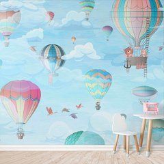 Фотообои Животные на воздушных шарах Артикул aff_100109