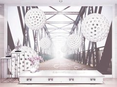 Фотообои Белые шары на мосту Артикул dec_14446
