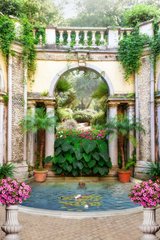 Фотообои Ботанический сад с фонтаном Артикул 45533