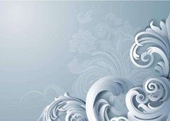 3D Фотообои Голубой орнамент Артикул 22640