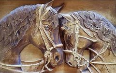 3D Фотообои Барельеф: две лошади Артикул dec_3067