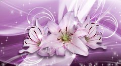 3D Фотообои Фиолетовые лилии Артикул 31368