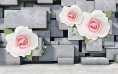 3D Фотообои Розы на камнях Артикул dec_658