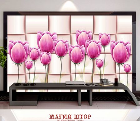 3D Фотообои Розовые тюльпаны Артикул dec_9120