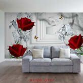 3D Фотообои Алые розы Артикул dec_7428