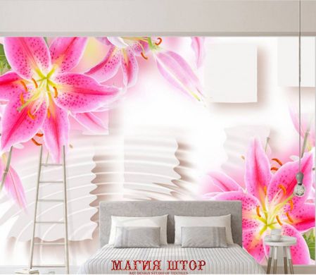 3D Фотообои Розовые лилии Артикул dec_8503