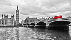 Фотообои Красный автобус на Вестминстерском мосту Артикул 11926