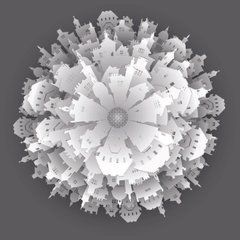 3D Фотообои Бумажный город Артикул 20916