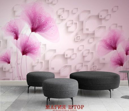 3D Фотообои Нежные розовые цветы Артикул dec_17085