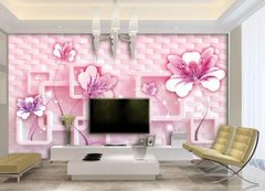 3D Фотообои Розовые цветы Артикул dec-176
