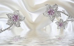 3D Фотообои Бриллиантовые цветы над водой Артикул 38471