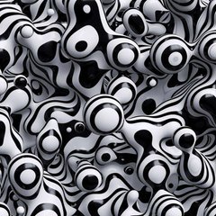 3D Фотообои Черно-белые капли Артикул 22395