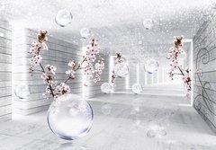 3D Фотообои Длинный тоннель с пузырями Артикул 33914
