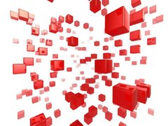 3D Фотообои Красные кубы Артикул 15690