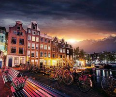 Фотообои Ночной Амстердам Артикул 26933