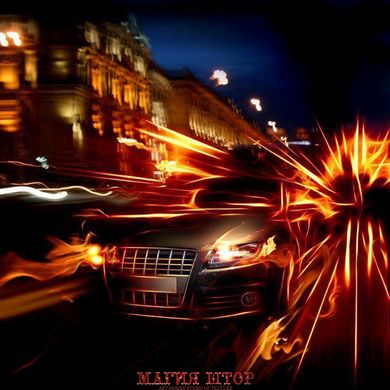 Фотообои Автомобиль в ночном городе Артикул 0932