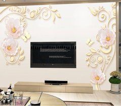 3D Фотообои Бледно-розовые цветы Артикул dec_9594