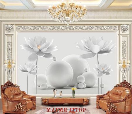 3D Фотообои Белые шары Артикул dec_14425