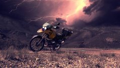 Фотообои Мотоцикл и молния Артикул nfi_02634