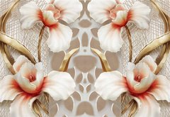 3D Фотообои Узор цветы из стекла Артикул 30240